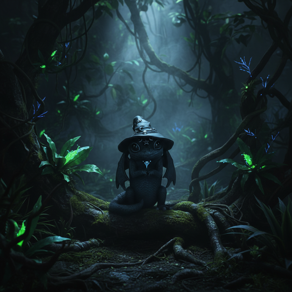 Azascale Lizard Figurine - Dark Rainforest-Mystic-Cave