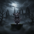 Beelzebat Cult Cuties Figurine - Gothic Night Scene-Mystic-Cave