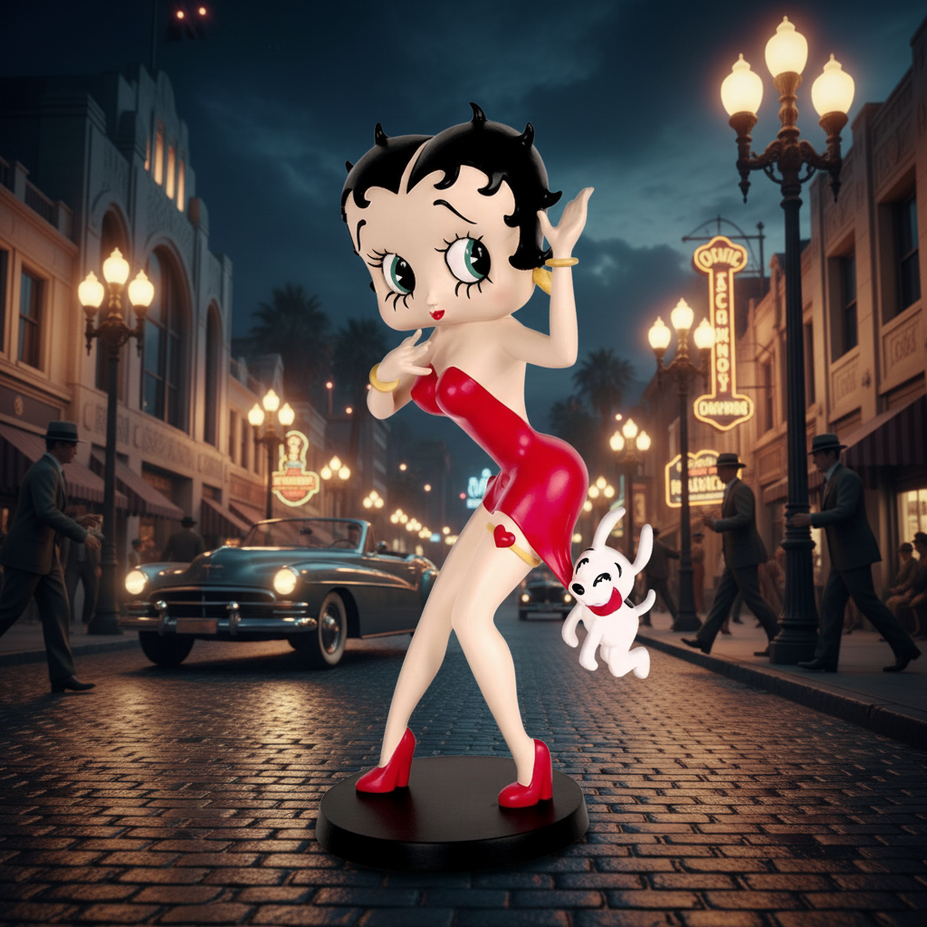 Betty Boop Being Chased - Hollywood Street Background