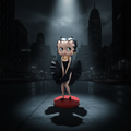 Betty Boop Cool Breeze Black Glitter - Noir Cityscape Background