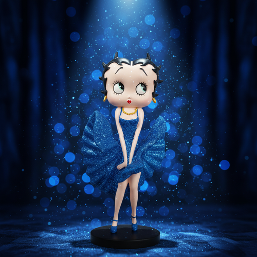Betty Boop Cool Breeze Blue Glitter - Sapphire Background