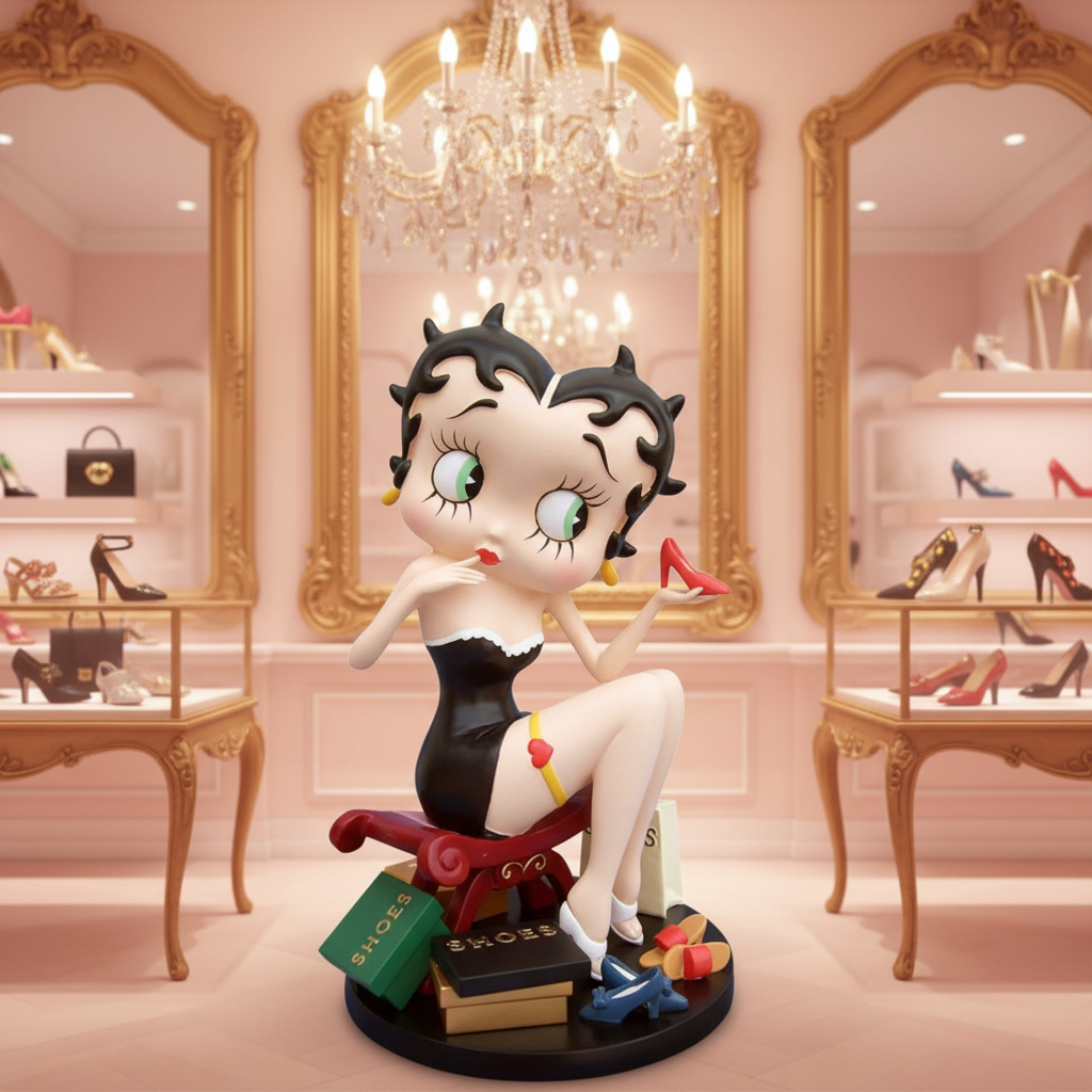 Betty Boop Fitting Shoes - Parisian Boutique Background