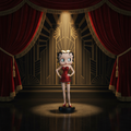 Betty Boop Garter Red Glitter - Art Deco Background Mystic-Cave 