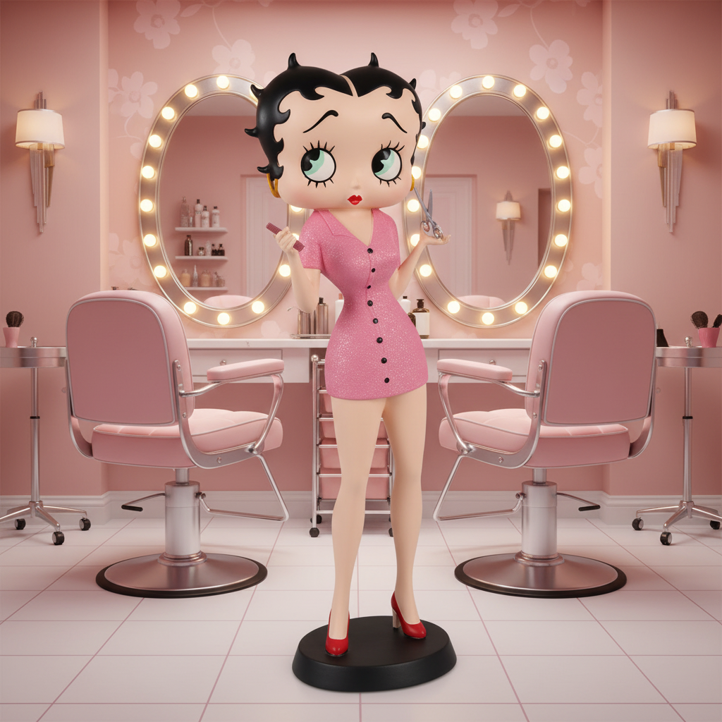 Betty Boop Hairdresser Pink - Salon Background