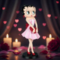 Betty Boop Holding Red Heart - Romantic Background Mystc-Cave 