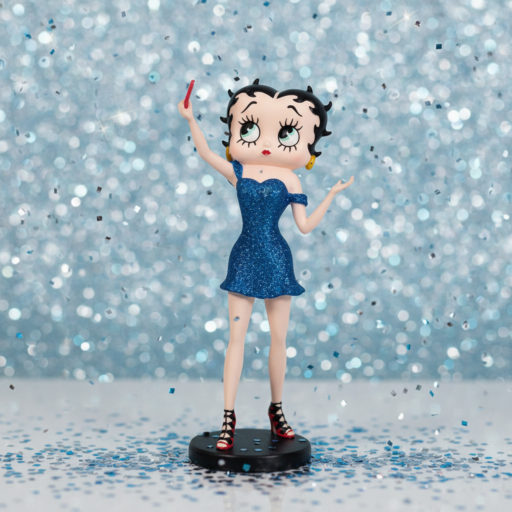 Betty Boop Selfie Blue Glitter - Glamour Background