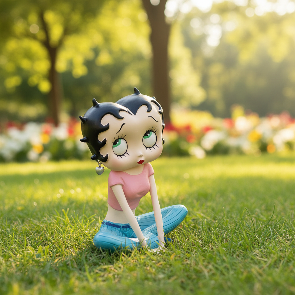 Betty Boop Sitting in Sunny Park