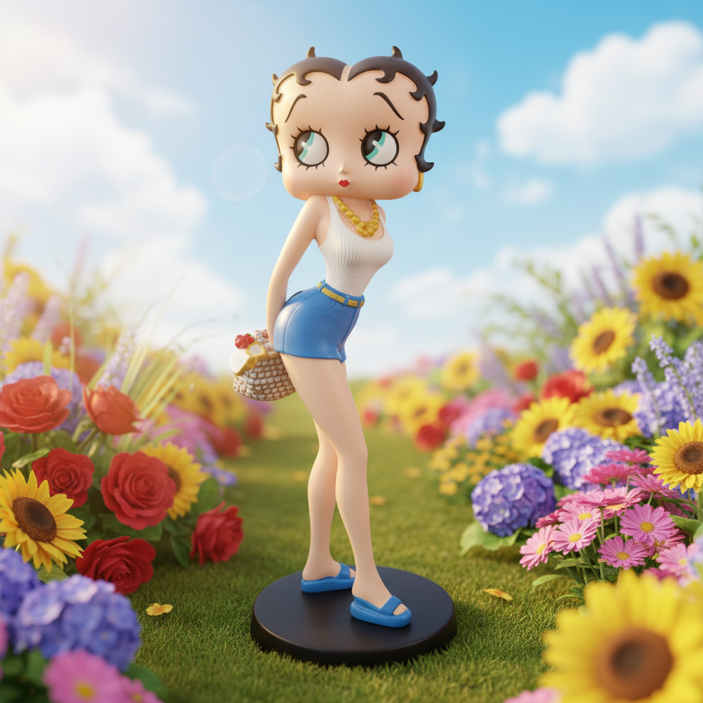 Betty Boop Sunny Day Standing - Garden Background