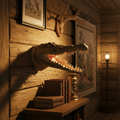 Crocodile Head Wall Art - Bright Log Cabin