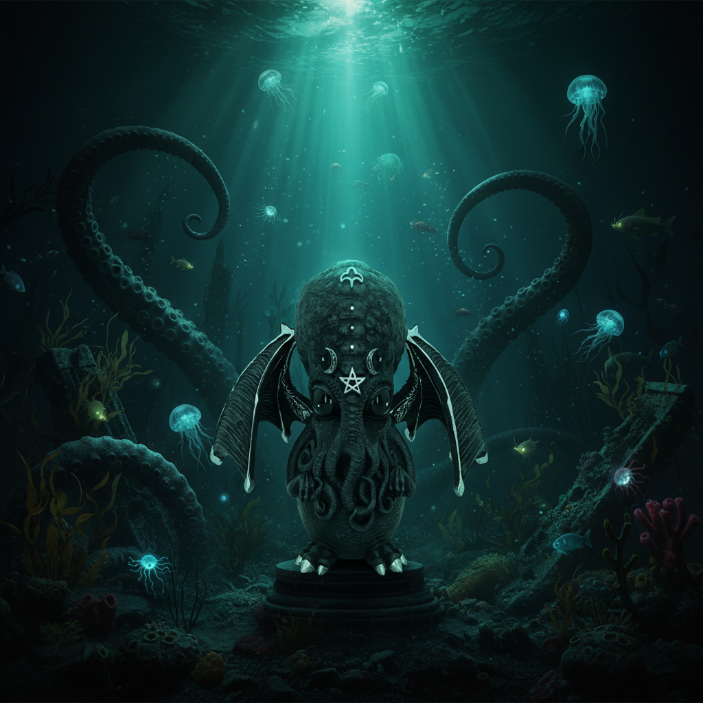 Culthulhu Figurine - Dark Abyssal Ocean-Mystic-Cave