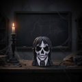 Dark Glare Gothic School Girl Skull - Gothic Classroom Background-Mystic-Cave