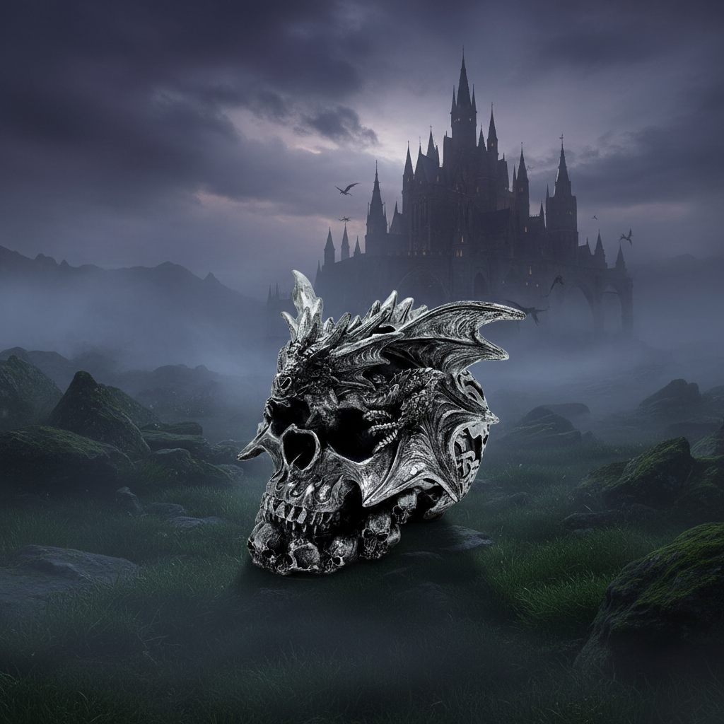 Dragon Skull - Fantasy Castle Background-Mystic-Cave
