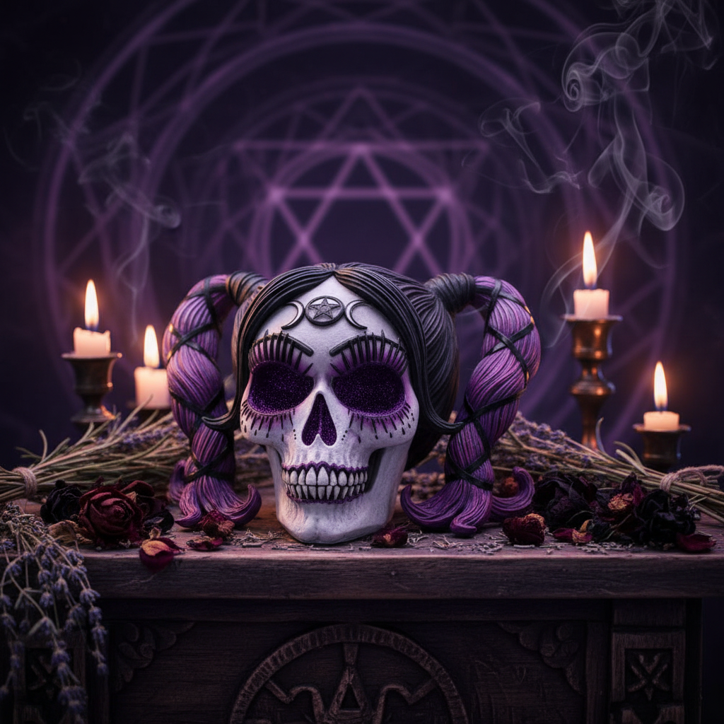 Drop Dead Gorgeous Voodoo Doll Skull - Mystical Background-Mystic-Cave