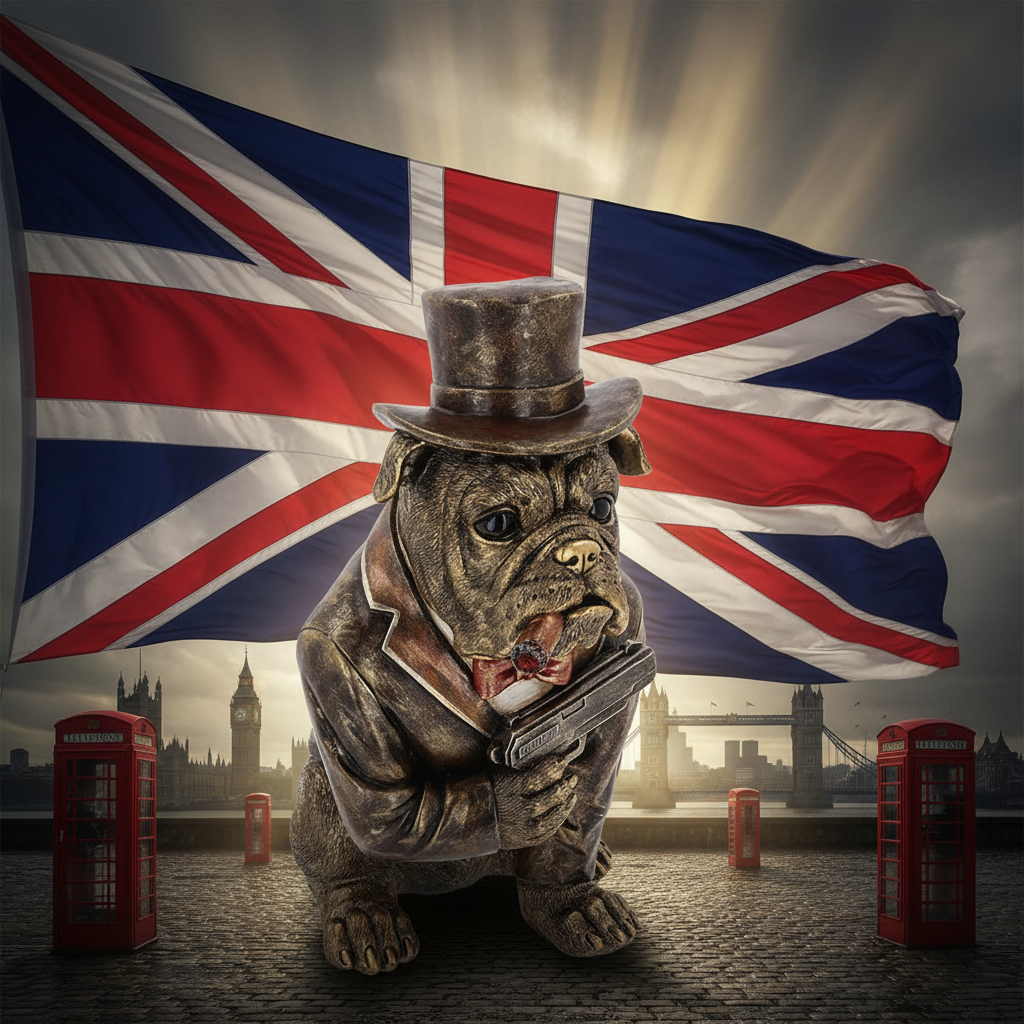 Dudes Bond Bulldog - Union Jack British Backdrop-Mystic-Cave
