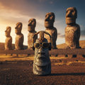 Dudes Easter Island Head Punk Harry moai background-Mystic-Cave