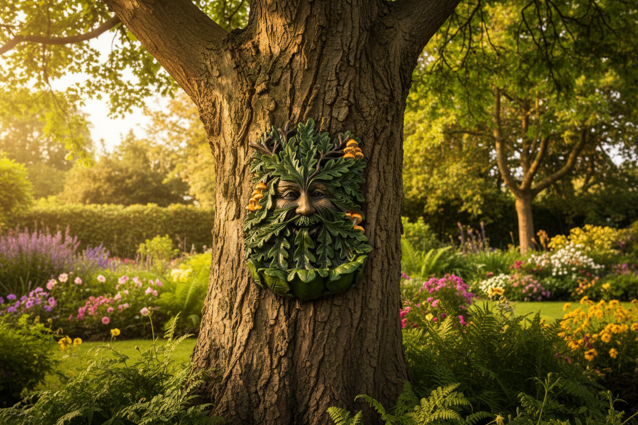Elderwood Tree Man Spirit on a sunny garden tree mystic-cave
