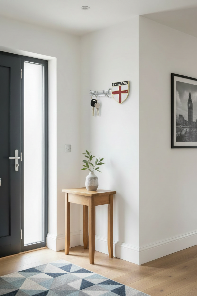 England Key Holder Close-Up in Hallway