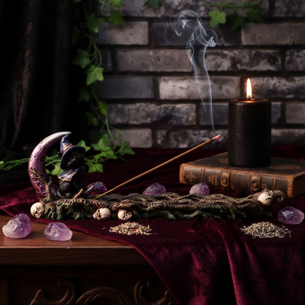 Grimalkin Incense Burner-Mystic-cave