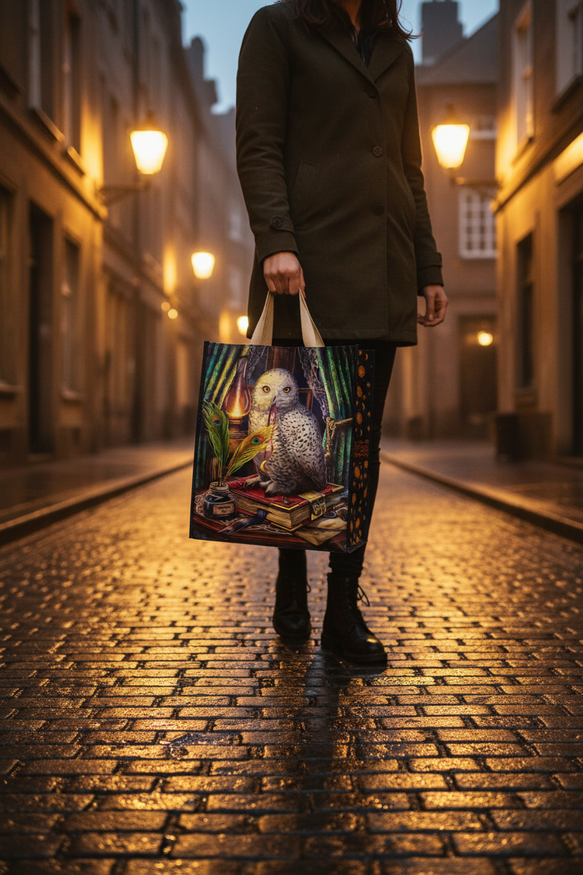 Guardian of Spells Owl Bag Lifestyle Shot-Mystic-Cave
