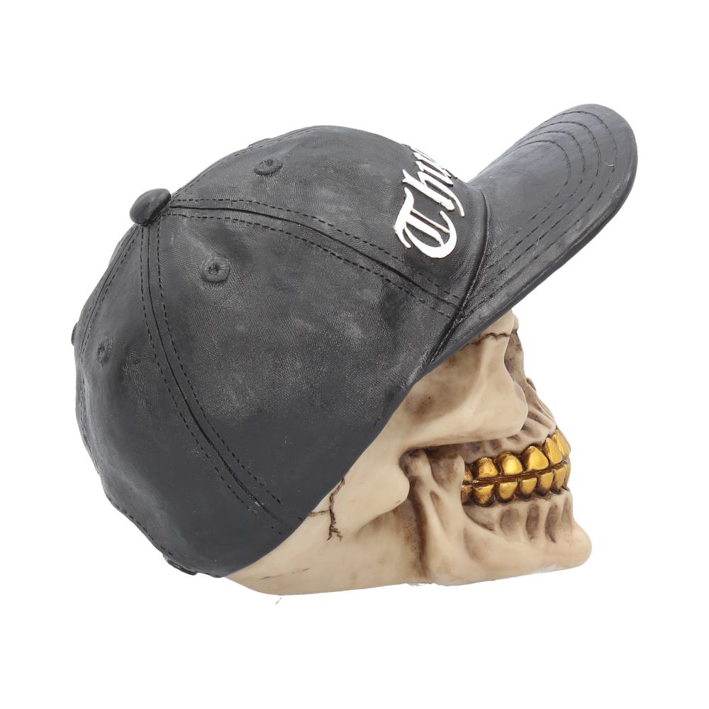 Thug Life 15.8cm Skull with Gold Teeth and Baseball Cap Figurine