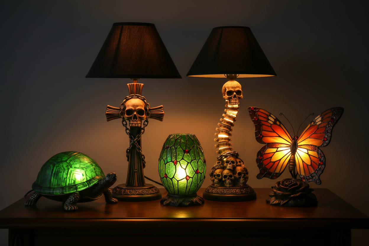 Lights Collection Collage - Tiffany & Skull Lamps