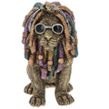 Cat figurine with dreadlocks and sunglasses on a white background-Mystic-Cave