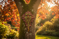 Mabon Wisdom Tree Spirit Wall Plaque on a sunny garden tree mystic-cave