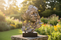 Natural Emotion — Peace Silver Statue garden lifestyle shot
