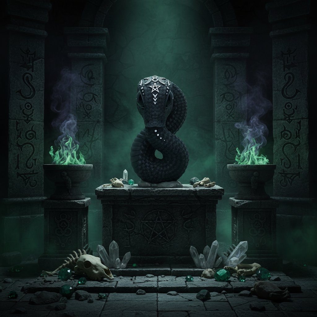 Ouroboros Snake Figurine - Dark Occult Temple-Mystic-Cave