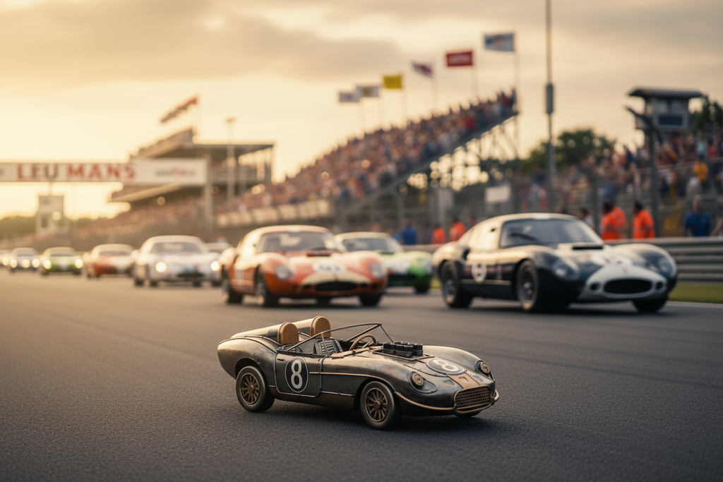 Racing Car Polished Metal Le Mans Scene-Mystic-Cave