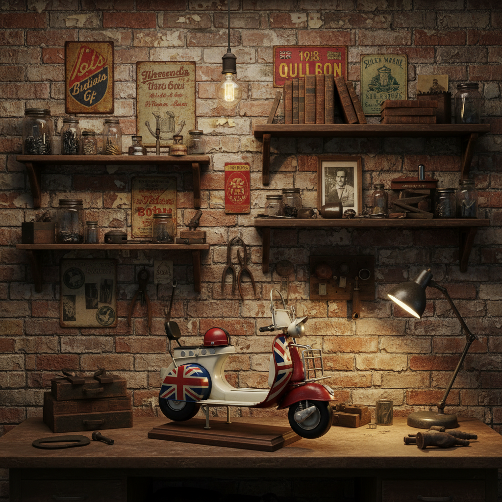 Scooter Union Flag Background Mystic-Cave