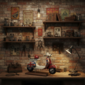 Scooter Union Flag Background Mystic-Cave