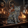 Steampunk Cat Clockwork Workshop Background