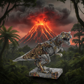 Steampunk Dinosaur Jurassic volcanic background-Mystic-Cave