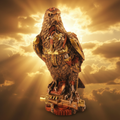 Steampunk Eagle Statue - Bright Sky Background