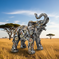 Steampunk Elephant Sunny Savanna Background