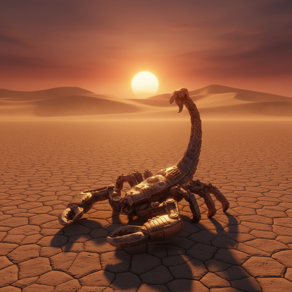 Steampunk Scorpion desert background-Mystic-Cave