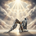 Steampunk Sitting Angel divine background-Mystic-Cave