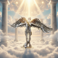 Steampunk Standing Angel heavenly background-Mystic-Cave