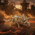 Steampunk Triceratops - Epic Background