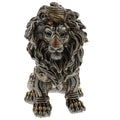 Decorative lion statue with mechanical elements on a white background-Mystic-Cave