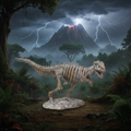 T Rex Skeleton Jurassic background-Mystic-Cave