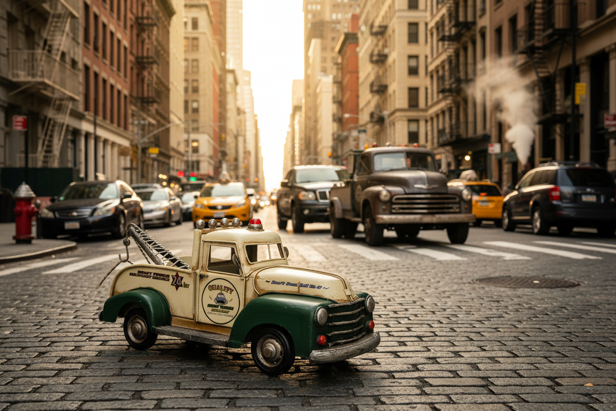 Tow Truck New York City Scene-Mystic-Cave