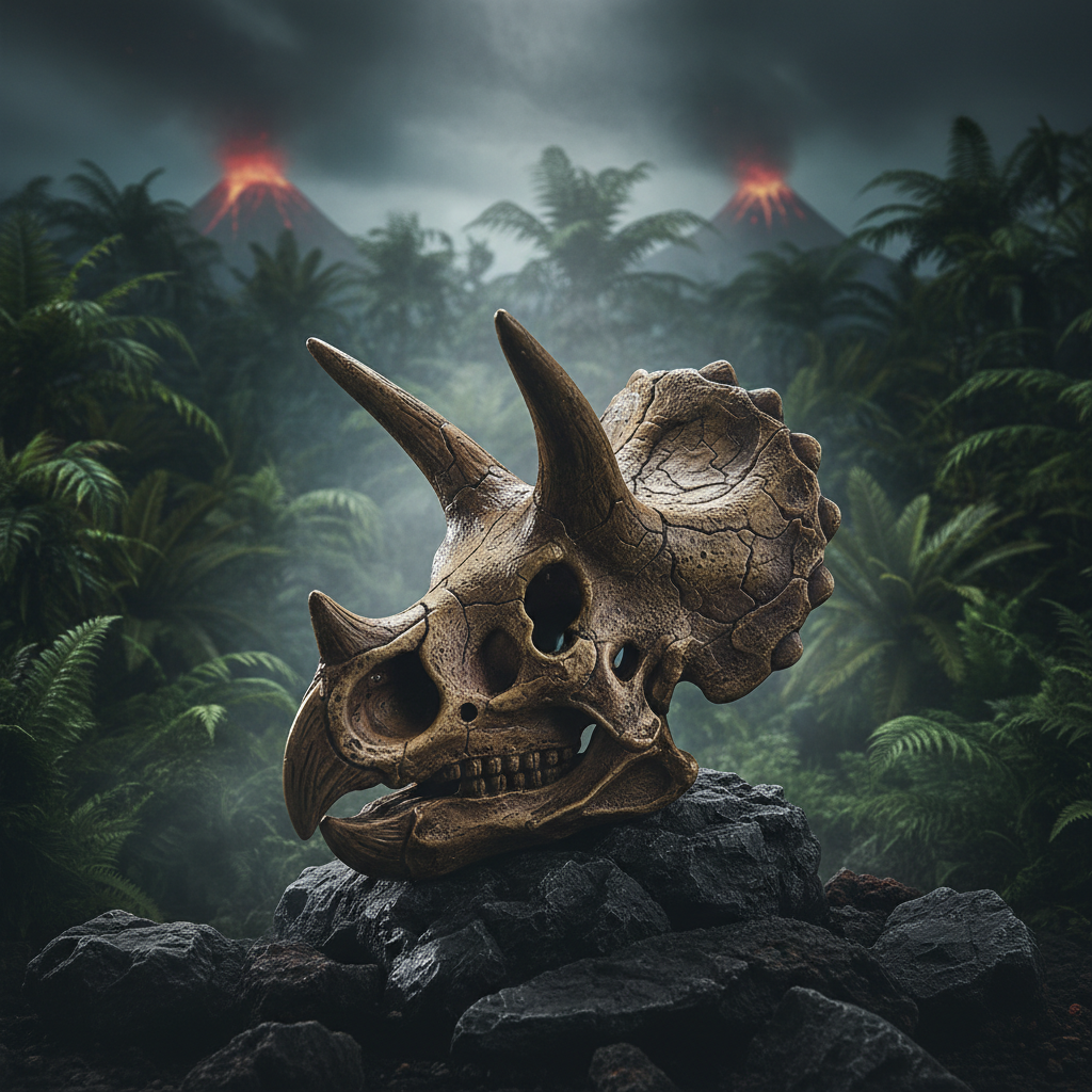 Triceratops Skull Jurassic Background-Mystic-Cave