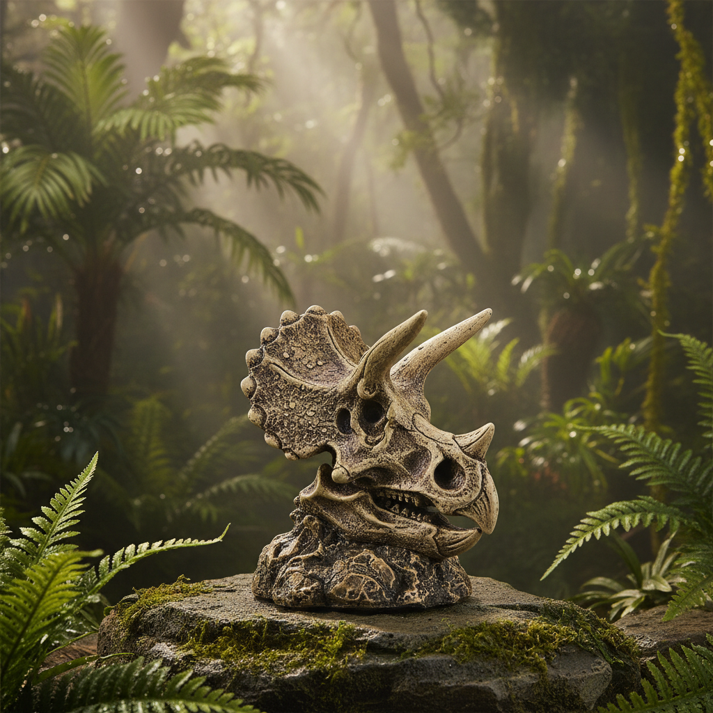 Triceratops Skull Jurassic Park Background-Mystic-Cave