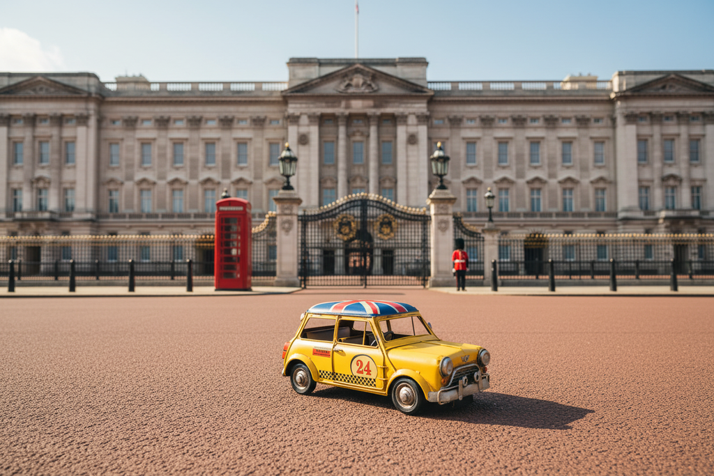 Yellow Rally Mini Buckingham Palace Scene-Mystic-Cave