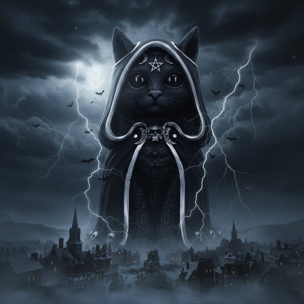 Zefur Large - Towering Over Gothic Village-Mystic-Cave